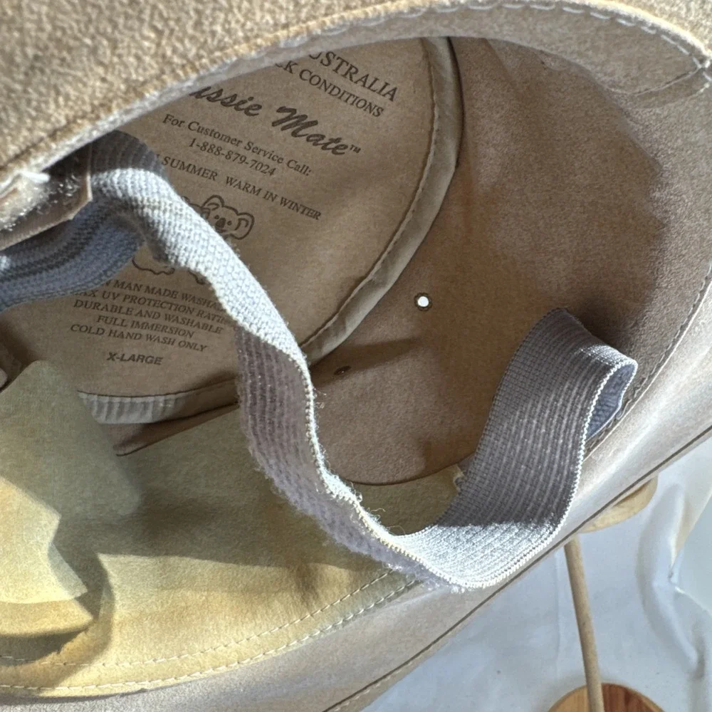 Aussie Mate Hats Brown Suede Western Hat with Braided Band Sz XL Australia Made
